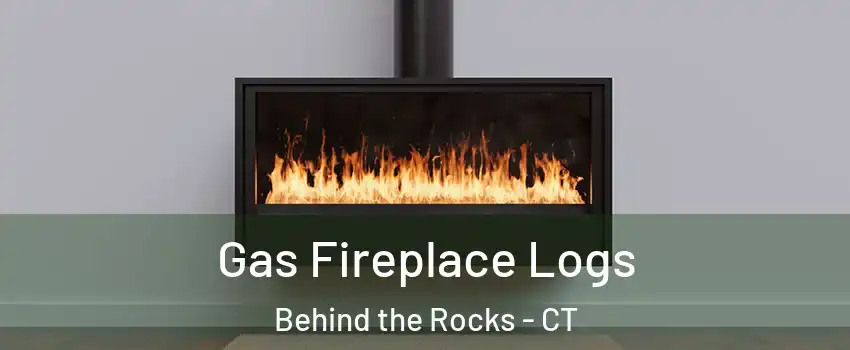 Gas Fireplace Logs Behind the Rocks - CT